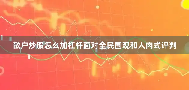 散户炒股怎么加杠杆面对全民围观和人肉式评判