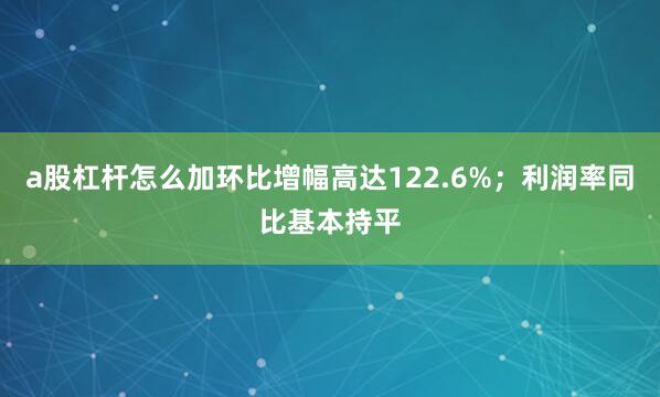 a股杠杆怎么加环比增幅高达122.6%；利润率同比基本持平